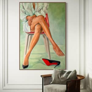 Catherine – Oil Painting by Dóra Pál from the "Icon" Series, Inspired by Basic Instinct